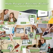 Mini Printer, Bluetooth Pocket Thermal Printer Inkless Portable Sticker Printer Compatible with iOS and Android, Wireless Photo Printer for Printing Label, Receipt, Journal, Notes, Memo, Photos