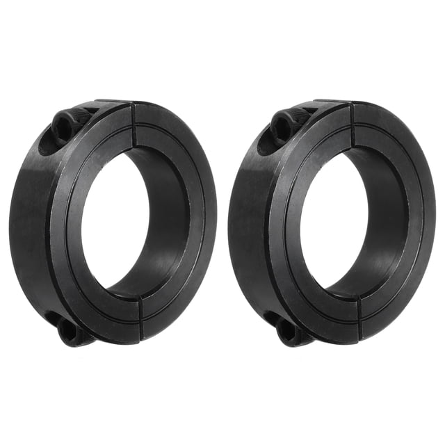 Collar de eje Uxcell 1 3/8" Bore Doble División Acero al Carbono Collar de Sujeción con Tornillo de Fijación Negro 2 Paquete