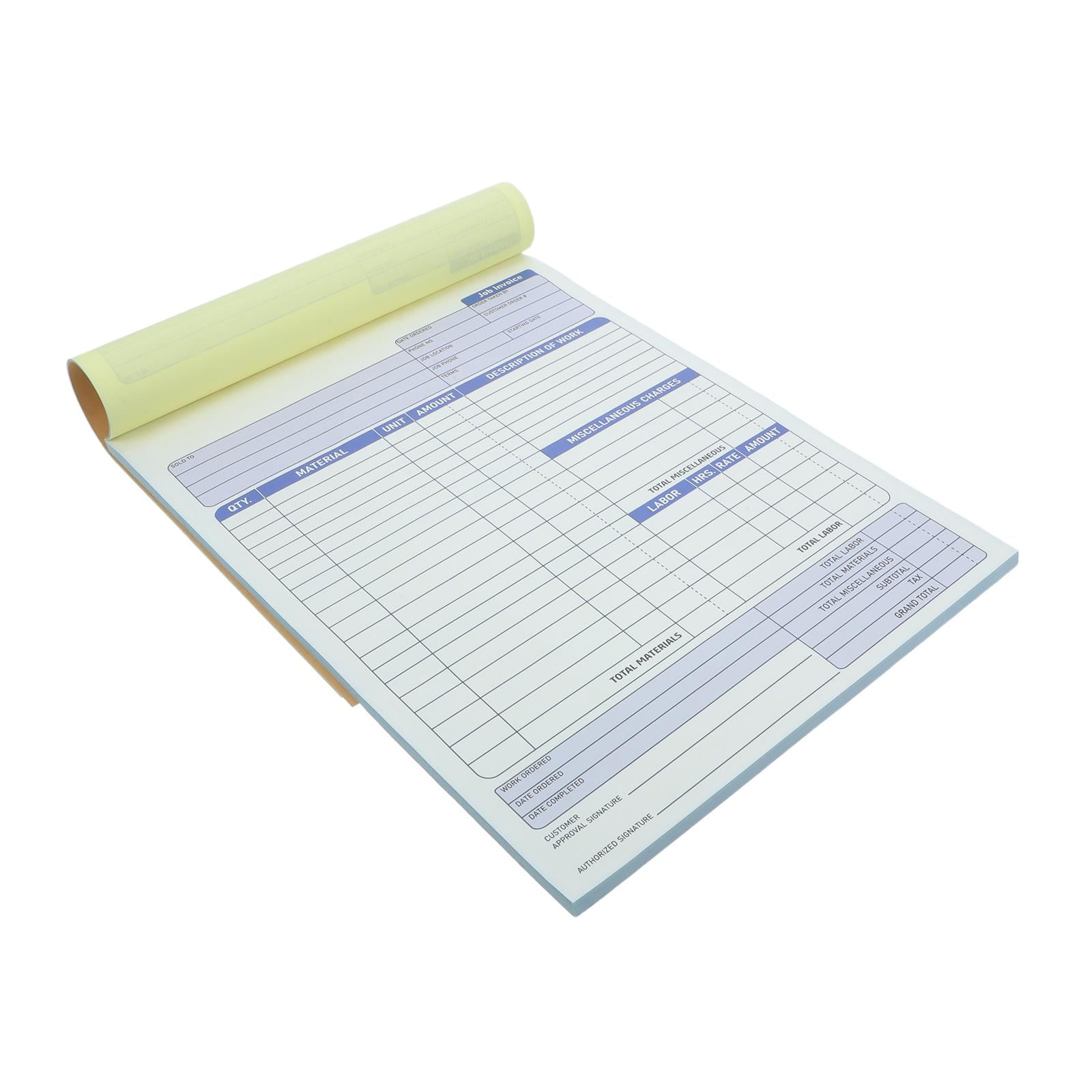COMPUKAS Multi-Purpose Work Order and Invoice Book with Carbon Copy Pads for Restaurants, , and Small Businesses