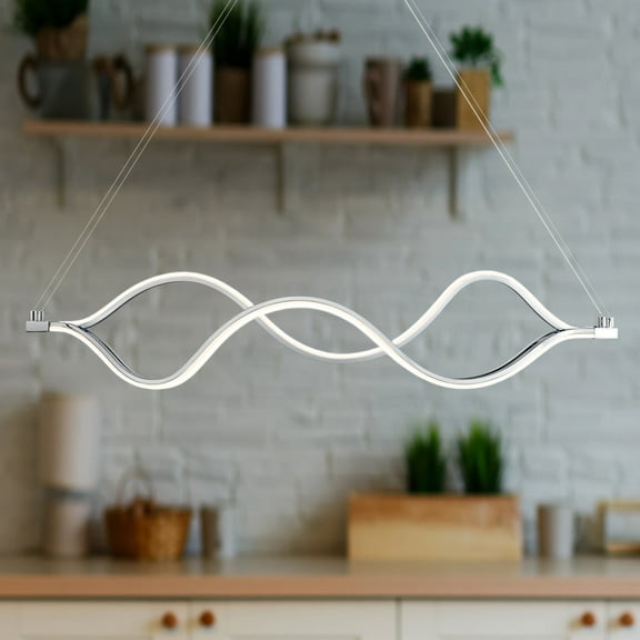 Luxury Minimalist Chandelier, Polished Chrome, UQL4571