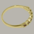 thumbnail image 5 of LBG British Made 10k Yellow Gold Real Genuine Ruby Womens Eternity Ring - 33 size options - Size 5.75, 5 of 9
