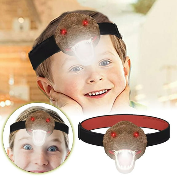 Dinosaur Shaped Kids Headlamp with Realistic Starry Light - LED Night Light for Camping and Outdoor Adventures