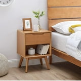 MUSEHOMEINC Mid-Century Modern Solid Wood Nightstand/Bedside Wood Table for Bedroom,End Table for Living Room with 1 Storage Drawer and Open Shelf,Patina - Walmart.com