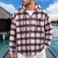 thumbnail image 2 of RUTAYY Men's Shirts Plaid Hooded Soft Comfortable Casual Tops Hooded Long Sleeve Daily Wear Soft Comfortable Classic Seaside Blouse, 2 of 5