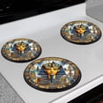 thumbnail image 7 of Electric Stove Burner Covers,4 Pcs Round Gas Burner Cover,8 and 10 Inch,Stained Glass-style Egyptian-themed, 7 of 7