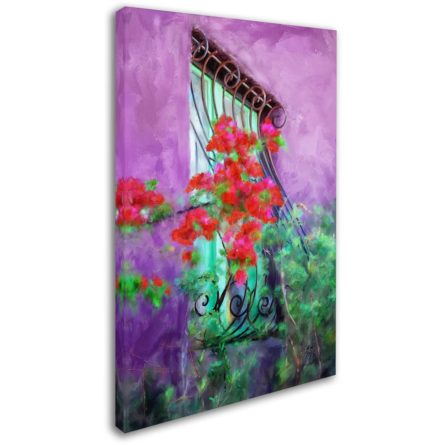 Trademark Fine Art "Painted Rose Covered Window" Canvas Art by Lois Bryan