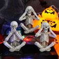 thumbnail image 6 of Skull Mask Set 3 Pcs, Halloween Skull Decor Gothic Skeleton Ornaments Decorations, Three Wise Monkeys Skull Ornaments for Ghost Festival Garden Home Decorations, 6 of 7