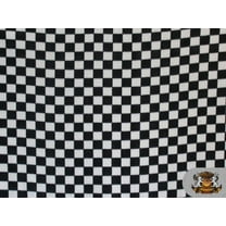 Fleece Printed Fabric Checkers Black / 58" Wide / Sold by the yard S-138