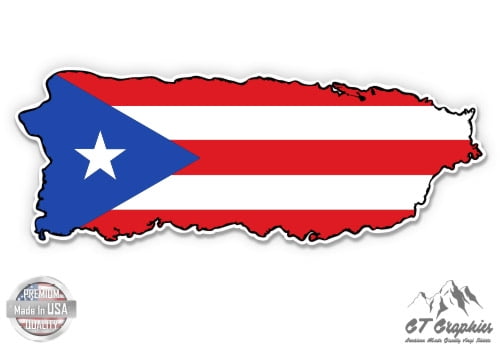 Truck etc Car Outdoors Puerto Rico Flag Vinyl Decal Windows Bumper Sticker
