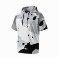 thumbnail image 4 of OIOLOYJM Mens Hoodies Sun Protection Lightweight Camo Short Sleeve Hooded Shirts Rash Guard Quick Dry Swim Casual Tees White L, 4 of 5
