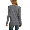 thumbnail image 4 of JWD Long Sleeve Shirts for Women V Neck Casual Tunic Tops Lightweight Pullover Dark Gray-XX-Large, 4 of 6