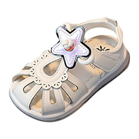 

NIUREDLTD Baby Sandals Fashion Flat Soft Walking Shoes Soft Bottom Baby Walking Sandals Size 23