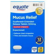 Equate Maximum Strength Mucus Relief Expectorant, 14 Tablets