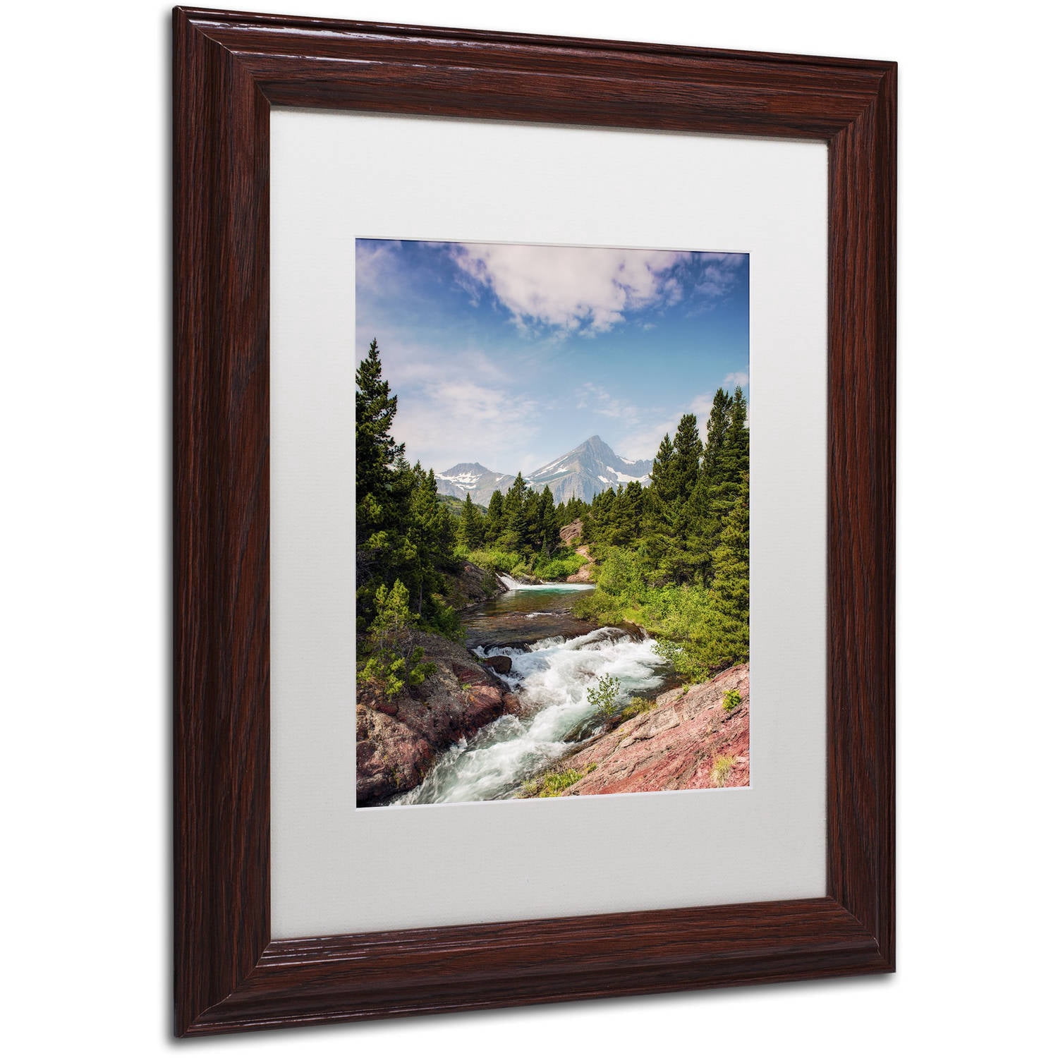 Trademark Fine Art "Glacial Creek" Canvas Art by Michael Blanchette Photography White Matte, Wood Frame