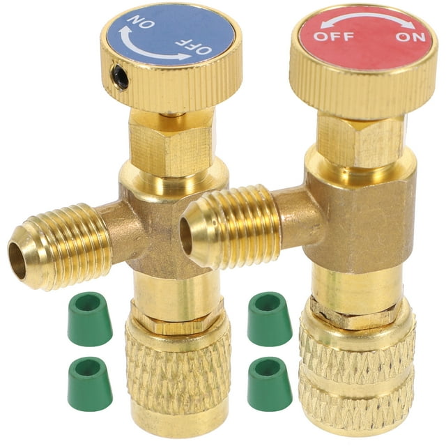 SHISUYAN 2 Pcs Adaptateur de Conversion de Réfrigération de Climatiseur de Voiture avec Valves d'Ajout de Fluorure