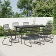 thumbnail image 1 of vidaXL 7 Piece Garden Dining Set Black PVC Rattan, 1 of 5