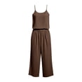 thumbnail image 4 of hoksml Women's 2 Piece Linen Cotton Set, Vacation Outfits for Women, Cami Top and Wide Leg Pants, 4 of 6