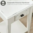 thumbnail image 4 of Leick Home Haven Ridge Wood Square 1-Drawer End Table with Shelf, Farmhouse White, 4 of 17