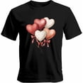 thumbnail image 1 of Mens T Shirtsove Heart Bow Balloon Short Sleeve Casual Men's Tee Tops Graphic T-Shirts for Teen Boys/Men, 1 of 8