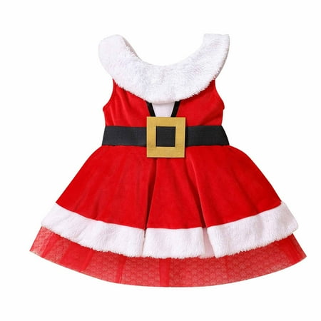 

Dezsed 1-6 Years Red Dress For Girls Christma Baby Girls Sleeveless Cosplay Santa Claus Lace Dress Girl Evening Party Princess Dress Kids Dresses For Girls