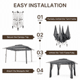 thumbnail image 4 of Aiho 13 x 13 ft Patio Pop up Canopy Gazebo, Outdoor Foldable Canopy Tent with Mosquito Netting - Gray, 4 of 11