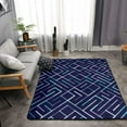 thumbnail image 2 of DouZhe Tapis de Zone Motif Rayures Labyrinthe Antidérapant Lavable en Machine, Style Tapis Paillasson, 63x48 Pouces, 2 of 6