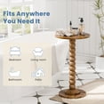 thumbnail image 7 of Gianna Round Side Table - Solid Wood Leg Small Drink Table for Living Room Bedroom Office,Brown, 7 of 7