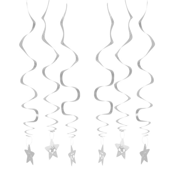 WHAMVOX 6Pcs Silver Dizzy Danglers Spiral Hanging Decorations for Festive Occasions