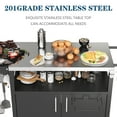 thumbnail image 6 of Walsunny Outdoor Grill Cart with Storage Cabinet, Outdoor Kitchen Island on Wheels, BBQ Grill Prep Table Movable Patio Storage Counter Foldable Tabletop, Black, 6 of 9