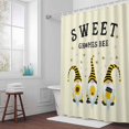 thumbnail image 5 of Sweet Gnomes Bee Fabric Shower Curtain Daisy Flower Yellow Washable Shower Curtains for Bathroom, Waterproof Bath Curtain with Hooks Home Decor 36x72in, 5 of 8