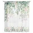 thumbnail image 2 of Green Botanical Sheer Curtains 63 Inches Long, Watercolor Floral Spring Eucalyptus Leaves Light Filering Curtains, Breathable Simi Curtain Privacy Drapes for Living Room Bedroom Window Treatment, 2 of 9