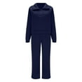 thumbnail image 4 of Prolriy Sweatsuits Women 2 Piece Outfit Womens 2 Piece Outfits Half Zip Hoodie Sweatsuit Sets Oversized Sweatshirt Baggy Fall Fashion Sweatpants Two Piece Sets for Women Navy L, 4 of 5