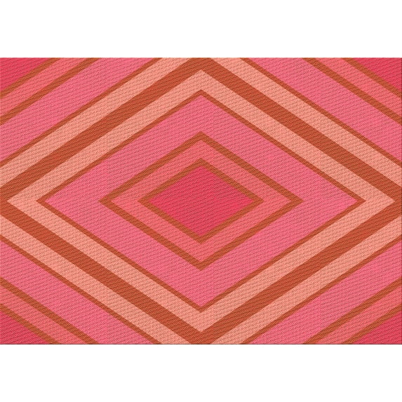 Ahgly Company Indoor Rectangle Patterned Ferrari Red Area Rugs, 7' x 9'