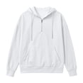 thumbnail image 5 of MXALUOB Hooded Sweatshirts for Men Corduroy Textured Quarter Zip Pullover Hoodie Drawstring Solid Color Tops Loose Fit Streetwear, 5 of 5