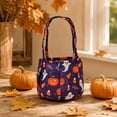 thumbnail image 4 of PYURTEP Halloween Bags, Large Portable Cloth Tote Bag with Pumpkin Ghost Print, Trick‑or‑Treat Candy Bucket for Halloween Party Favors, 4 of 6