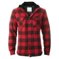 thumbnail image 2 of Ma Croix Mens Hooded Flannel Shirts Quilted Plaid Jacket, 2 of 9