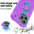 thumbnail image 3 of Dteck for iPhone 15 Pro Case with Screen Protector (2 Packs), Military Grade Drop Protection Shockproof Protective Phone Case with Rotating Ring Stand for iPhone 15 Pro,Purple+Mint, 3 of 6