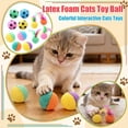thumbnail image 2 of Latex Foam Cat Toys Balls | Interactive Two Tone Cat Balls with Feathers for Independent Play and Chasing Random Colors Single Pack, 2 of 9