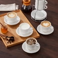 thumbnail image 4 of MALACASA Coffee Mug Set, Espresso Mugs Cups Set of 6, 8oz Porcelain Stackable Espresso Cups with Saucers and Metal Stand for Cappuccino, Coffee Drinks, Latte, Tea, 4 of 10