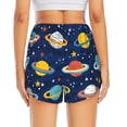 thumbnail image 4 of Uemuo Planets and Stars Pattern Women's Athletic Shorts High Waisted Running Shorts with Liner Pockets Gym Elastic Workout Shorts-XX-Large, 4 of 9