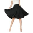 thumbnail image 2 of Joernso Women Skirt Elastic High Waist A-Line Style Skirt Solid Color Large Hem Skater Skirt Bohemia Style Skirt, 2 of 8