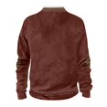 thumbnail image 4 of Wutalume Men's Outdoor Standing Collar Sweatshirt, Spring Casual Tops, Loose Fit Long Sleeve for Hiking and Leisure, Durable Material for Active Lifestyles,Wine XL, 4 of 5