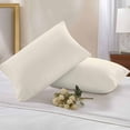 thumbnail image 2 of Cream Lumbar Pillow Covers 20x12 Inch Set of 2, Farmhouse Solid Beige Color Modern Art Waterproof Outdoor Pillow Covers, Decorative Cushion Pillowcases for Couch, Sofa, Bed, Garden, Patio, 2 of 9
