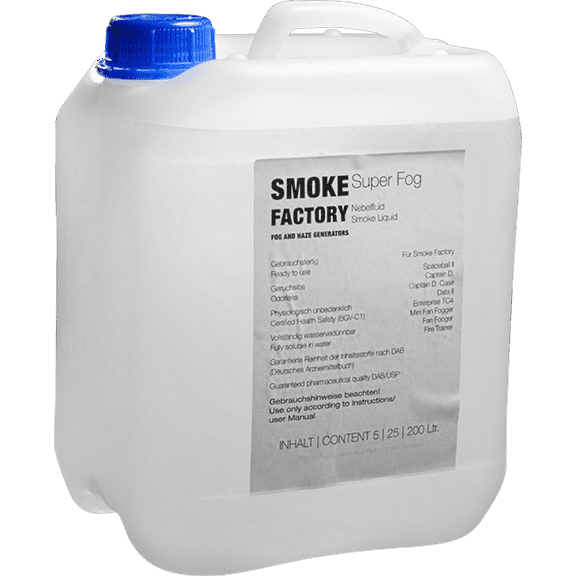 Smoke Factory SF-0202 Super Fog Fluid | 5L Standard Long-Lasting Fog Fluid for Effect Machines