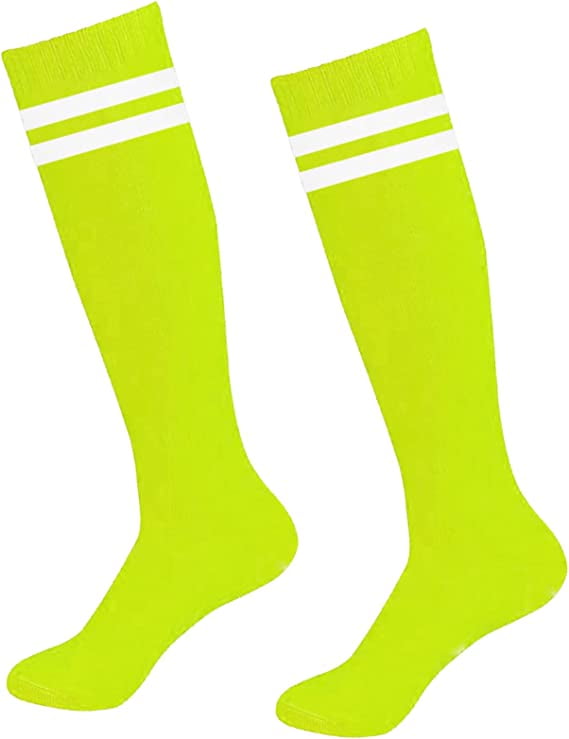 1 Pair Kids Soccer Socks Knee High Socks Striped Socks for Athletic