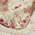 thumbnail image 4 of Global Trends Antique Rose Traditional Floral and Stripe 100% Cotton Throw Quilt, Reversible, 60" x 50", 4 of 7