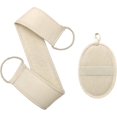 thumbnail image 1 of Estropajo de espalda de lufa, correa de baño de lufa con almohadilla de esponja de lufa, estropajo de espalda orgánico para hombres y mujeres, 1 of 5