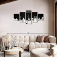 thumbnail image 2 of Elephant Stock Paris Skyline Bw Wall Art - Horizontal Multi Panel Canvas - Living Room Wall Decor - City Multi Panel - Gray And Black Decor - 74" x 34", 2 of 8