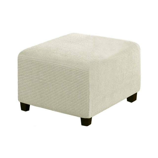 relayinert Stretch Ottoman Cover High Elastic Skin Friendly And Breathable Easy To Install Fine Workmanship Beige S