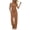 Brown, variant on Womens Solid Color V Neck Adjustable Spaghetti Strap Jumpsuit Sleeveless Long Wide Leg Casual Style Side Pockets Elastic Waist Relaxed Fit Lightweight Breathable Fabric